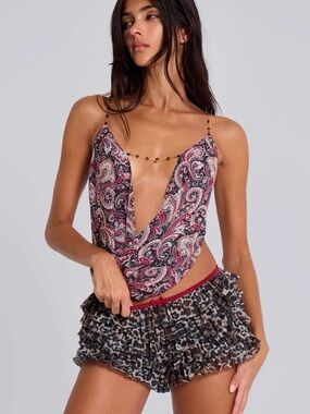 Jaded London Leopard Rhea Mesh Bloomer Shorts